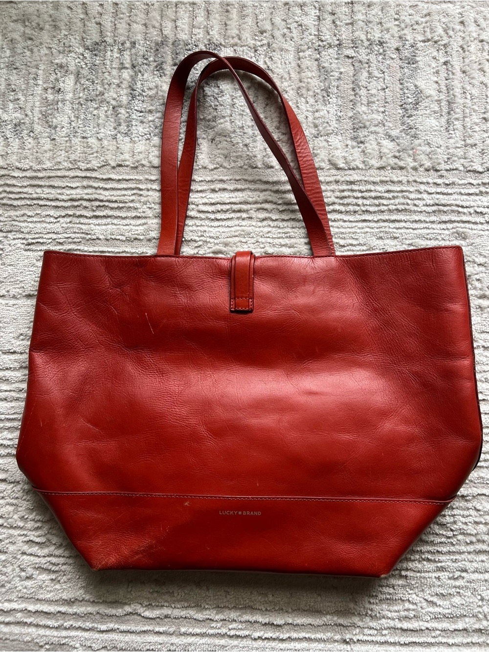 Lucky Brand Red Leather Tote Bag